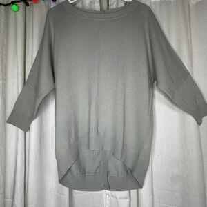 JIGSAW Light Grey Lambswool‎ Blend Button Back Sweater Size S Quiet Luxury